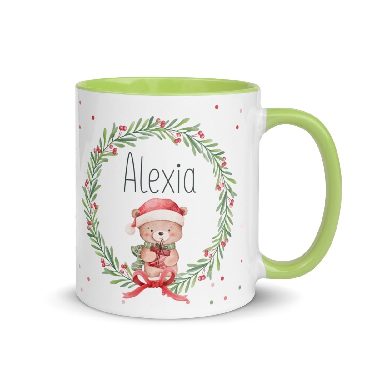 Taza Navideña Personalizada Osito Guirnalda Nanetes - Nanetes